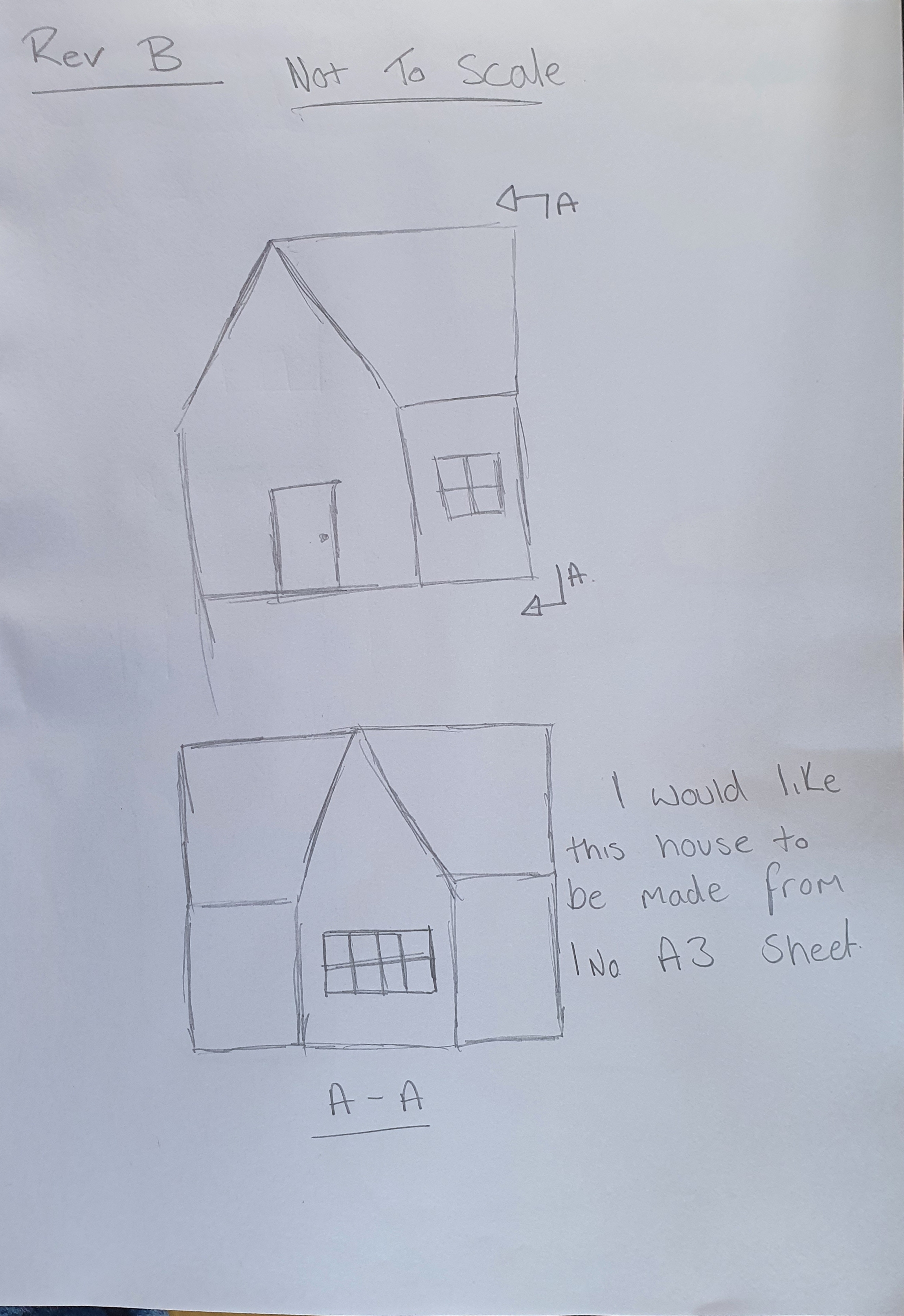 Paper fold house sketch 2